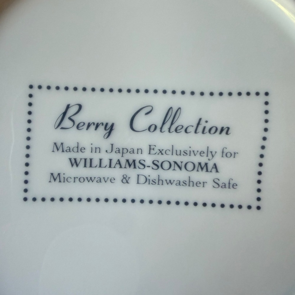 Vtg Williams Sonoma Berry Collection Heart Plates Set Raspberry Blueberry Japan - Picture 7 of 8